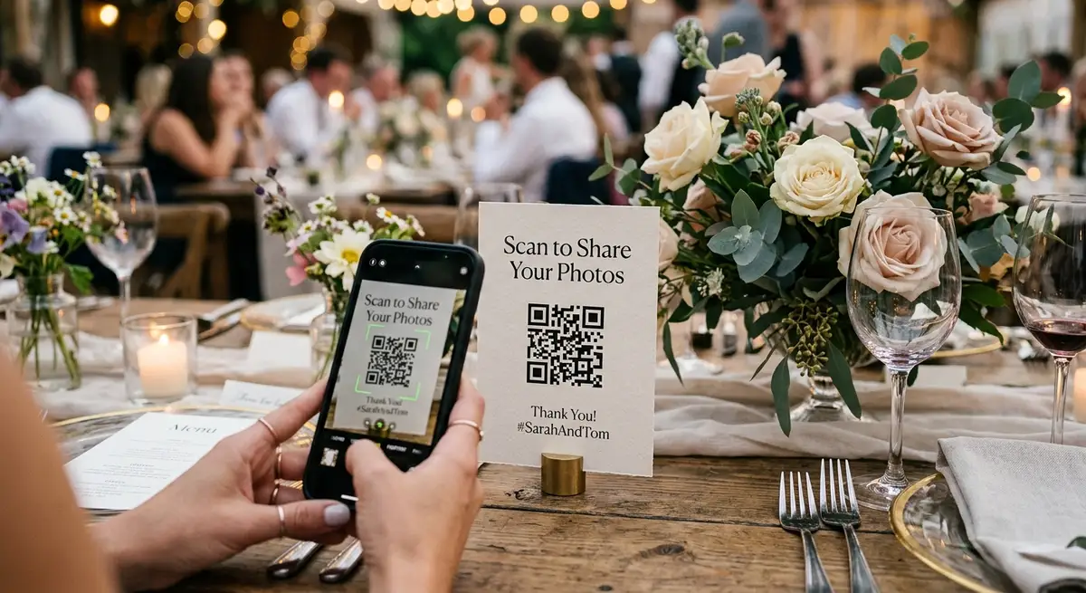 שיתוף תמונות חתונה עם קוד QR: ההגדרה הכי פשוטה לתמונות מאורחים
